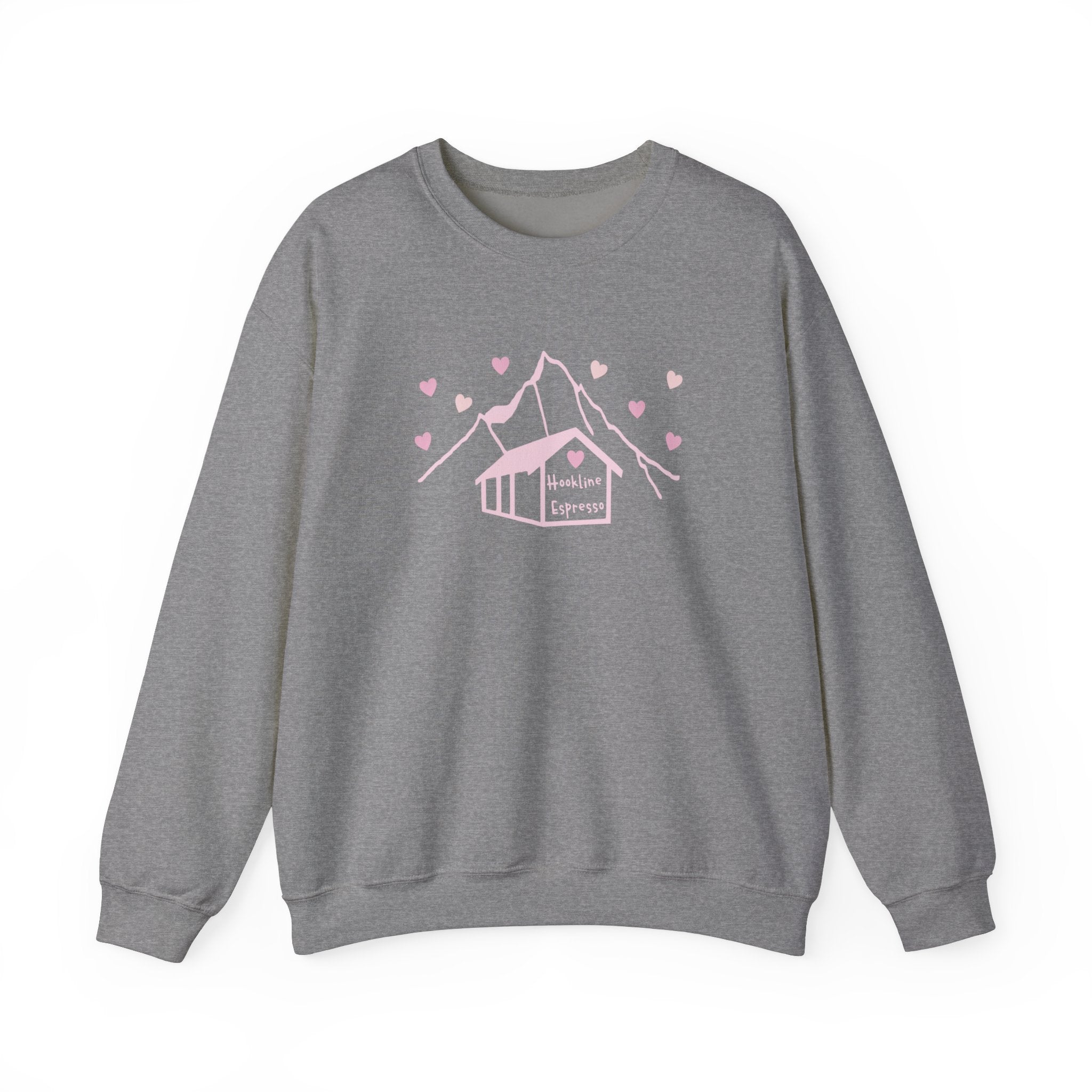 Hookline Classic Logo - Pink Hearts Edition Crewneck Sweatshirt