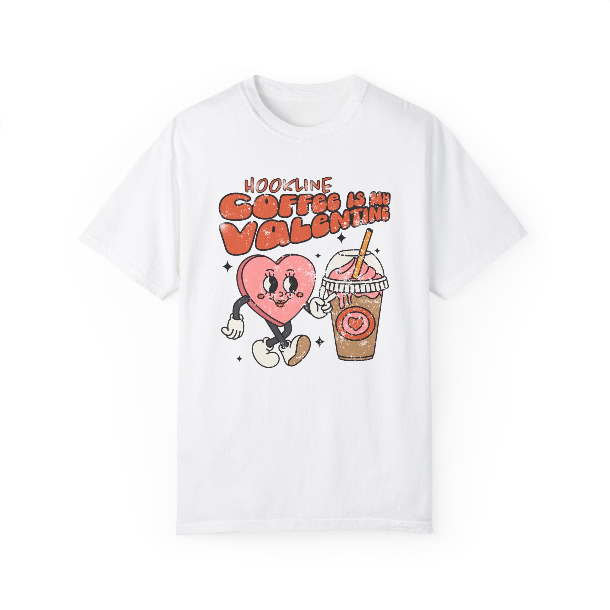 Retro Hookline Coffee Valentines T-shirt