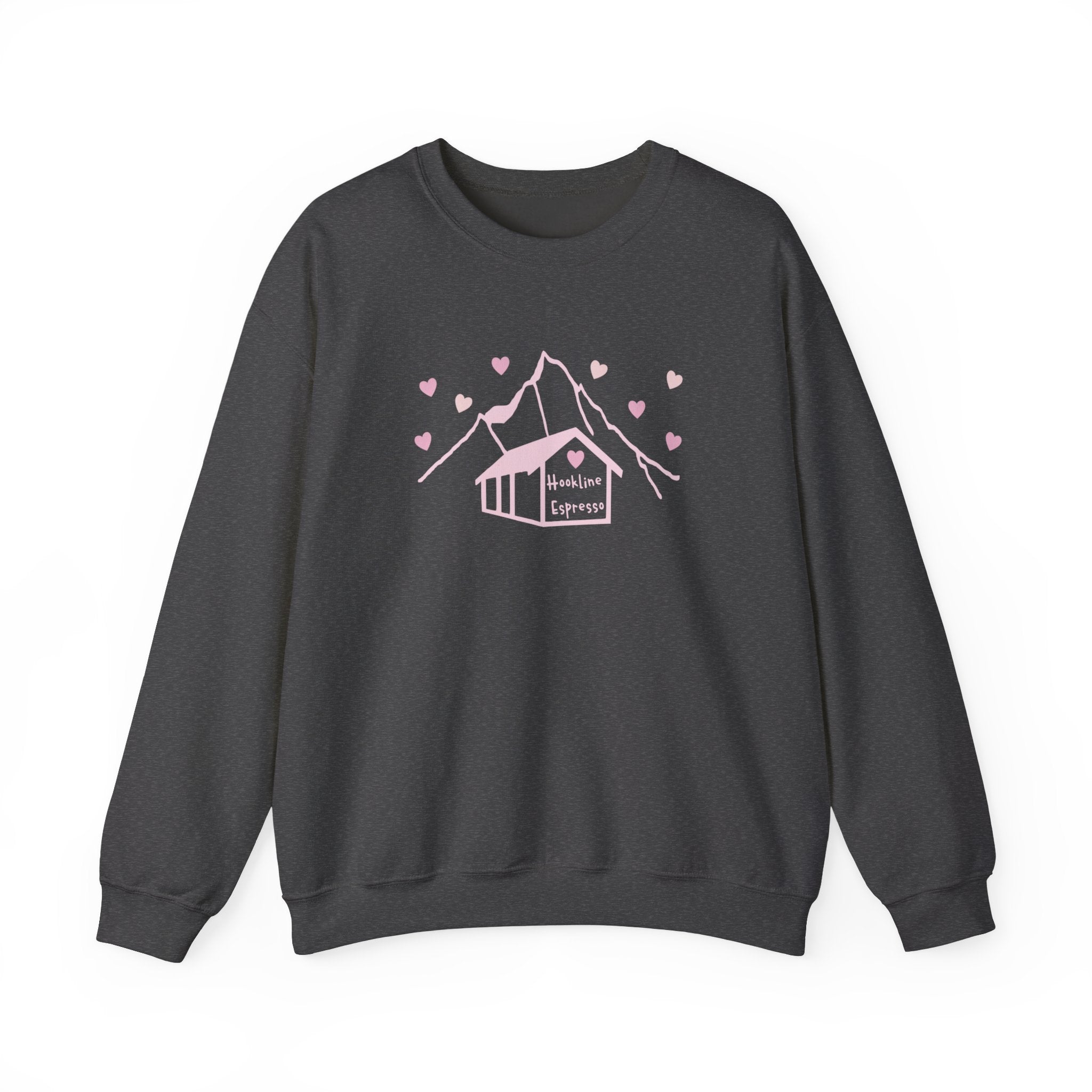 Hookline Classic Logo - Pink Hearts Edition Crewneck Sweatshirt